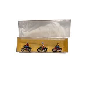 Preiser HO Scale 126 Motorbikes Riders 3 Figures Vintage Made Germany 9MP